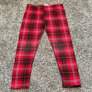 Epic Threads red plaid leggings. Toddler size 4T